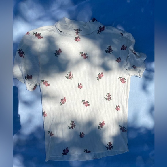 Floral White Short Sleeve Tunic - Picture 1 of 2